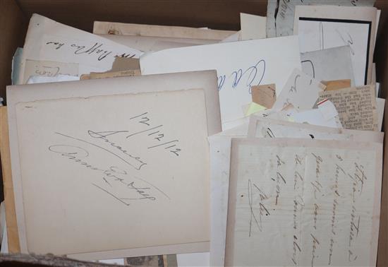 A large collection of miscellaneous autographs on piece, including Air Commodore Archie Winskill,